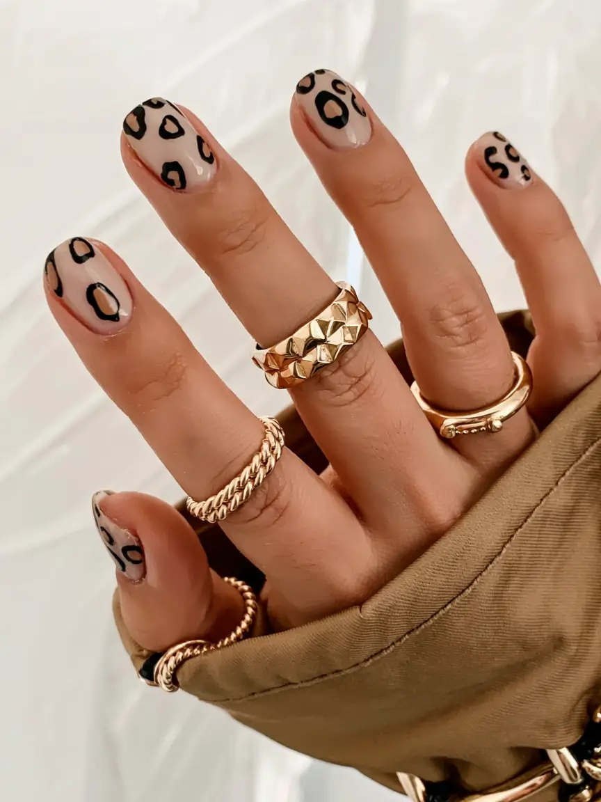 fall square nails 2025 Classic Leopard with a Modern Edge