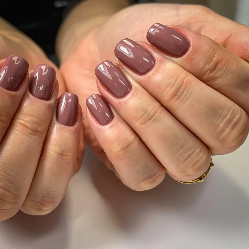 fall square nails 2025 Dusty Rose Perfection