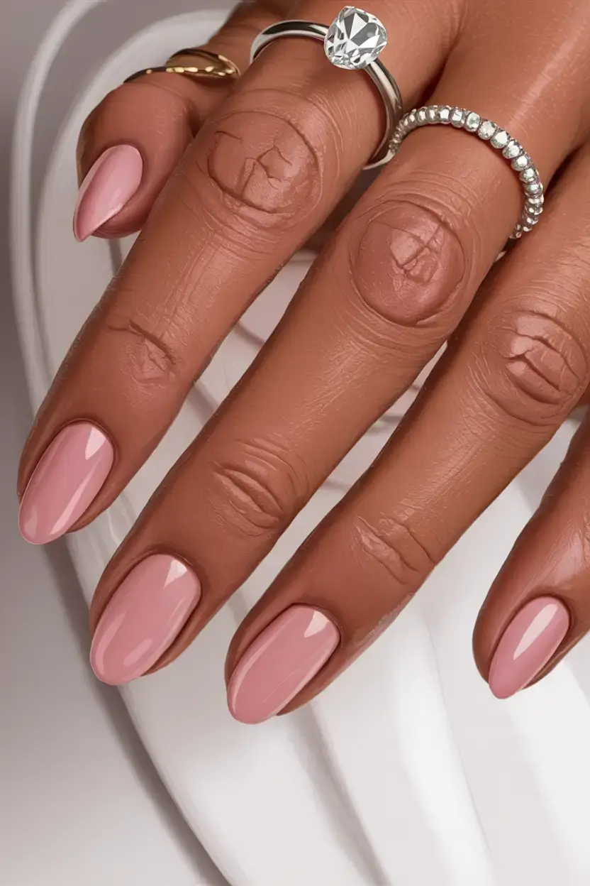fall wedding nails 2025 Effortless Chic in Dusty Rose