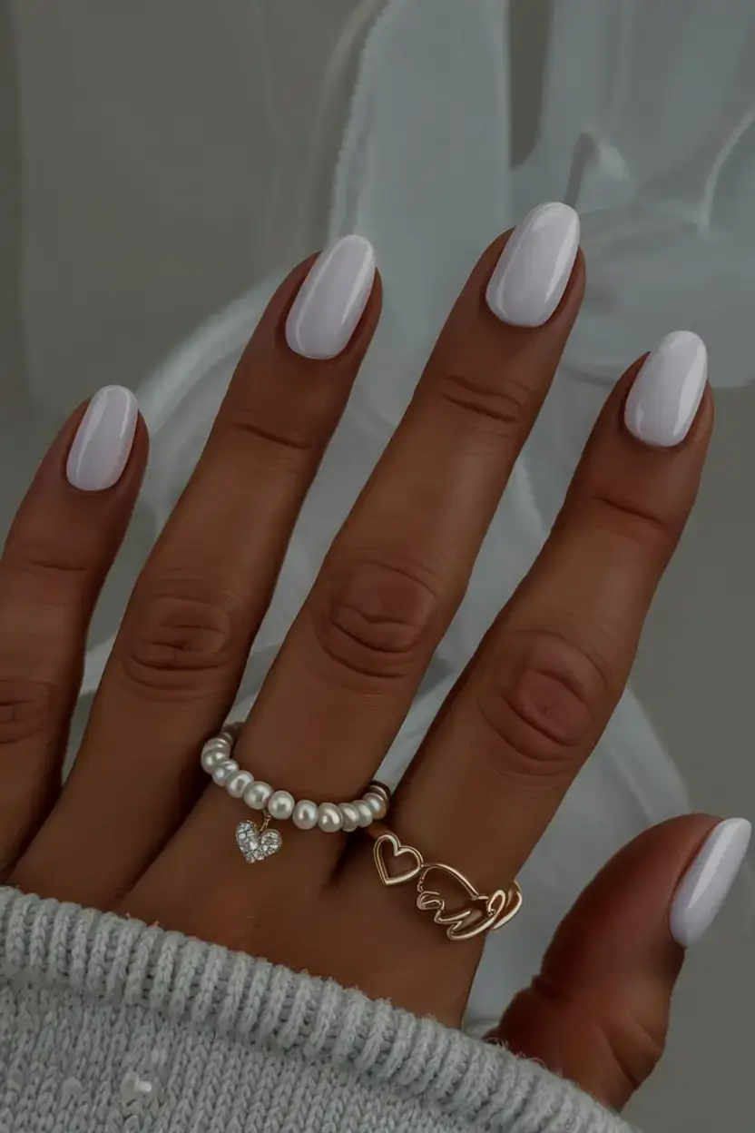 fall wedding nails 2025 Modern Minimalism in Crisp White