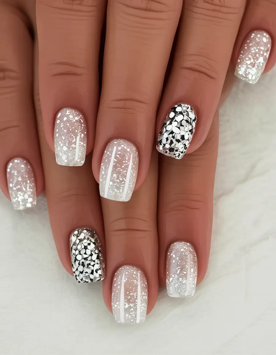 fall wedding nails 2025 Modern Fairytale Sparkle for an Autumn Aisle