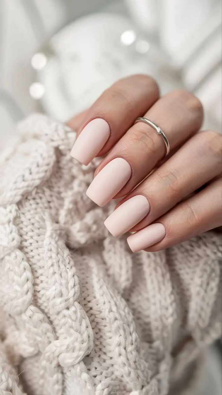 fall wedding nails 2025 Soft Matte Nude Elegance for Cozy Celebrations