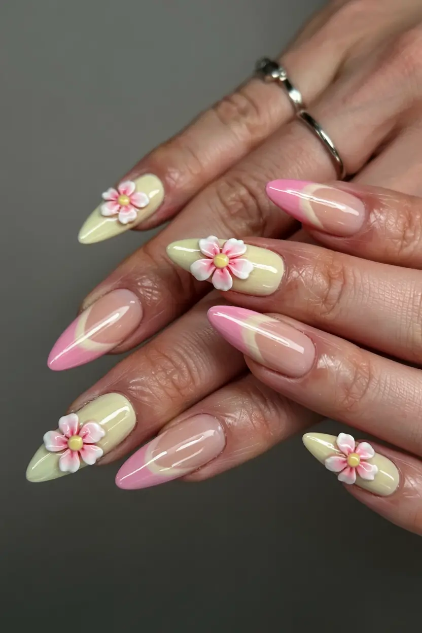long fall nails inspo 2025 Playful Blossoms in Pastel