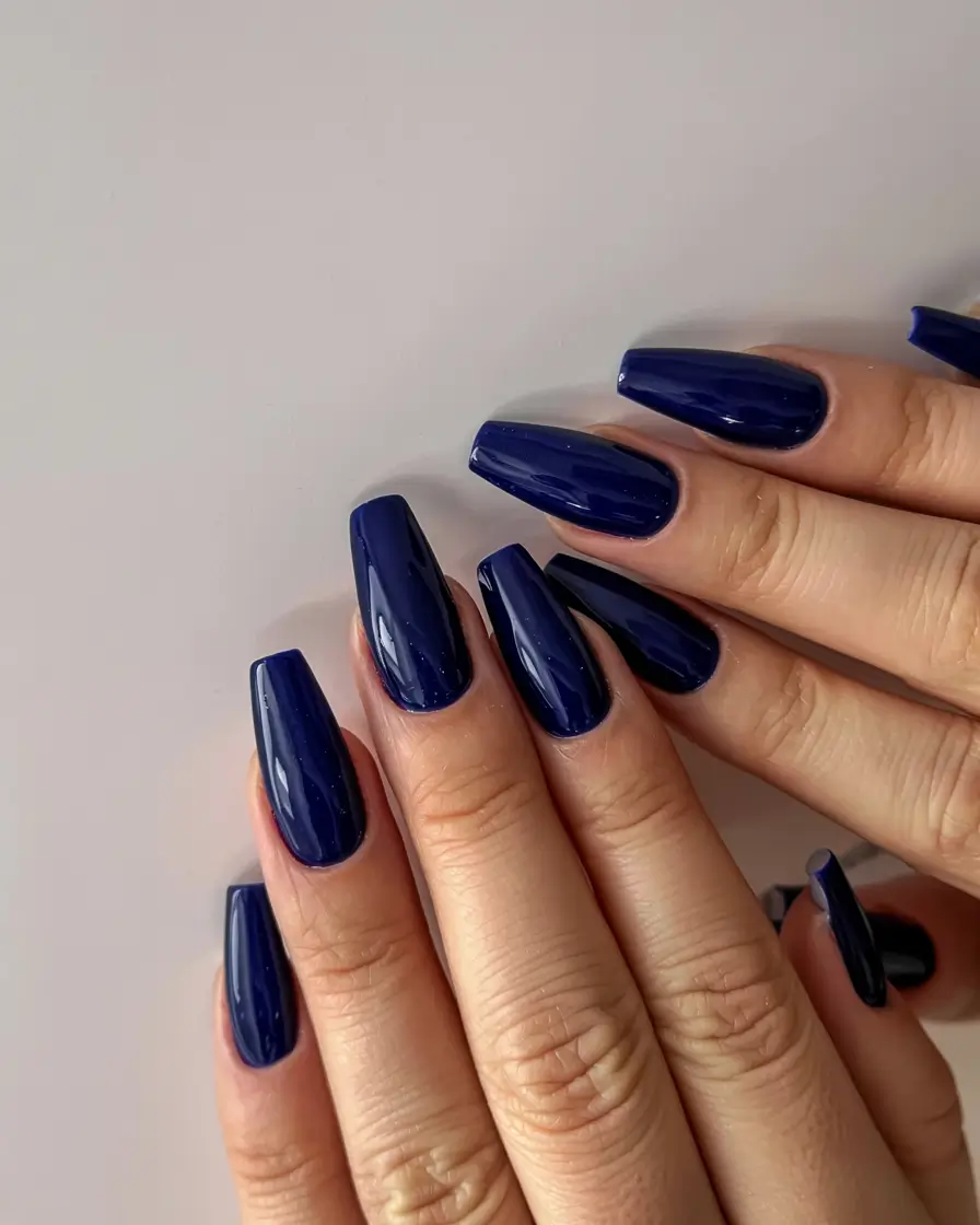 navy blue fall nail ideas for 2025 Full-On Navy Drama