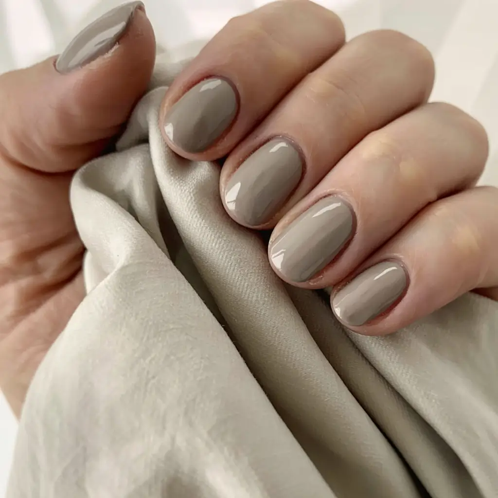 neutral fall nails 2025 Taupe Minimalist
