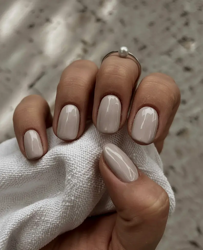 neutral fall nails 2025 Warm Greige Classic
