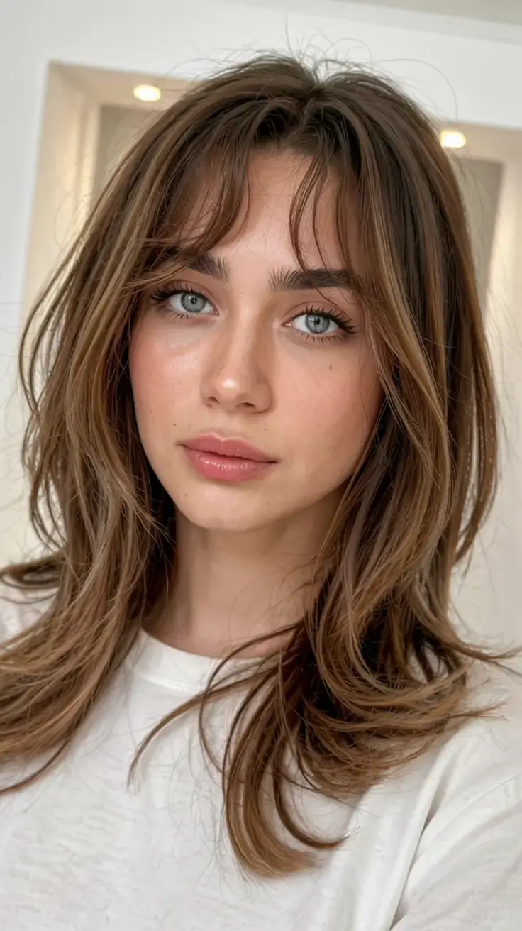 new haicuts september 2025 ideas Shaggy Curtain Layers With Barely-There Bangs