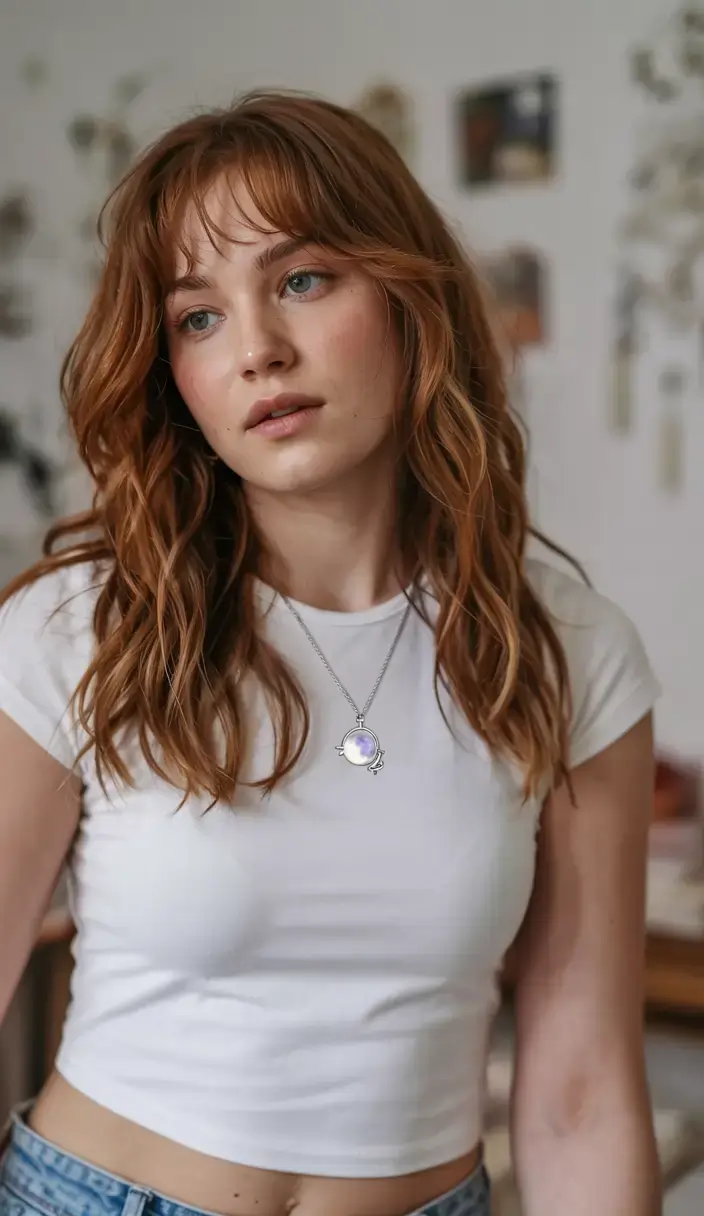 new haicuts september 2025 ideas Mid-Length Copper Layers With Micro Fringe