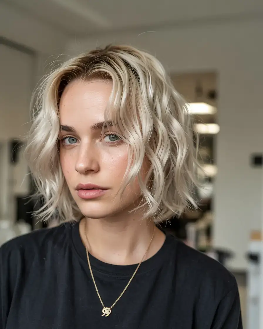 new haicuts september 2025 ideas Choppy Champagne Waves With Mid-Part Texture