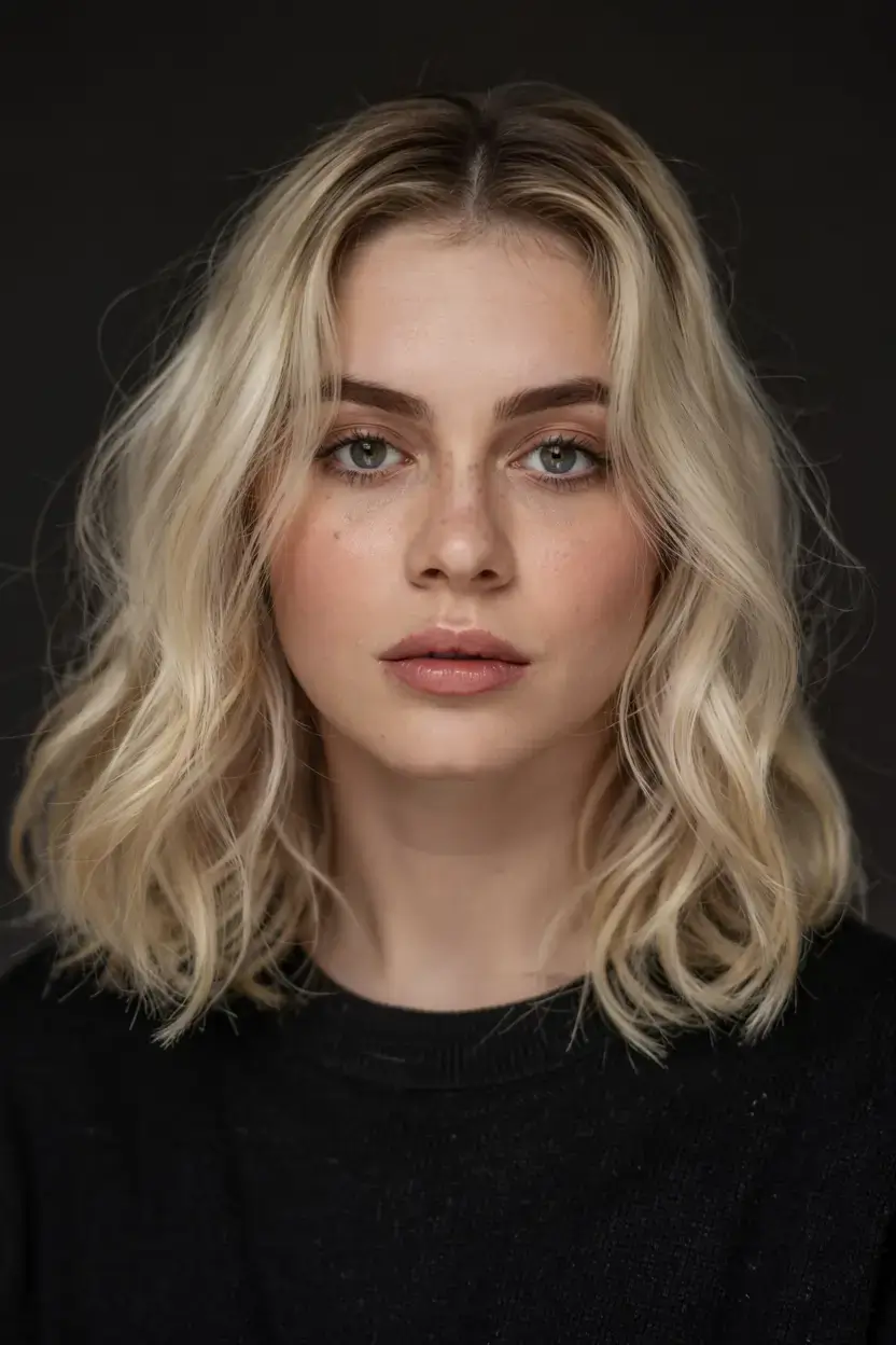 new haicuts september 2025 ideas Golden Blonde Lob With Defined Face Contour