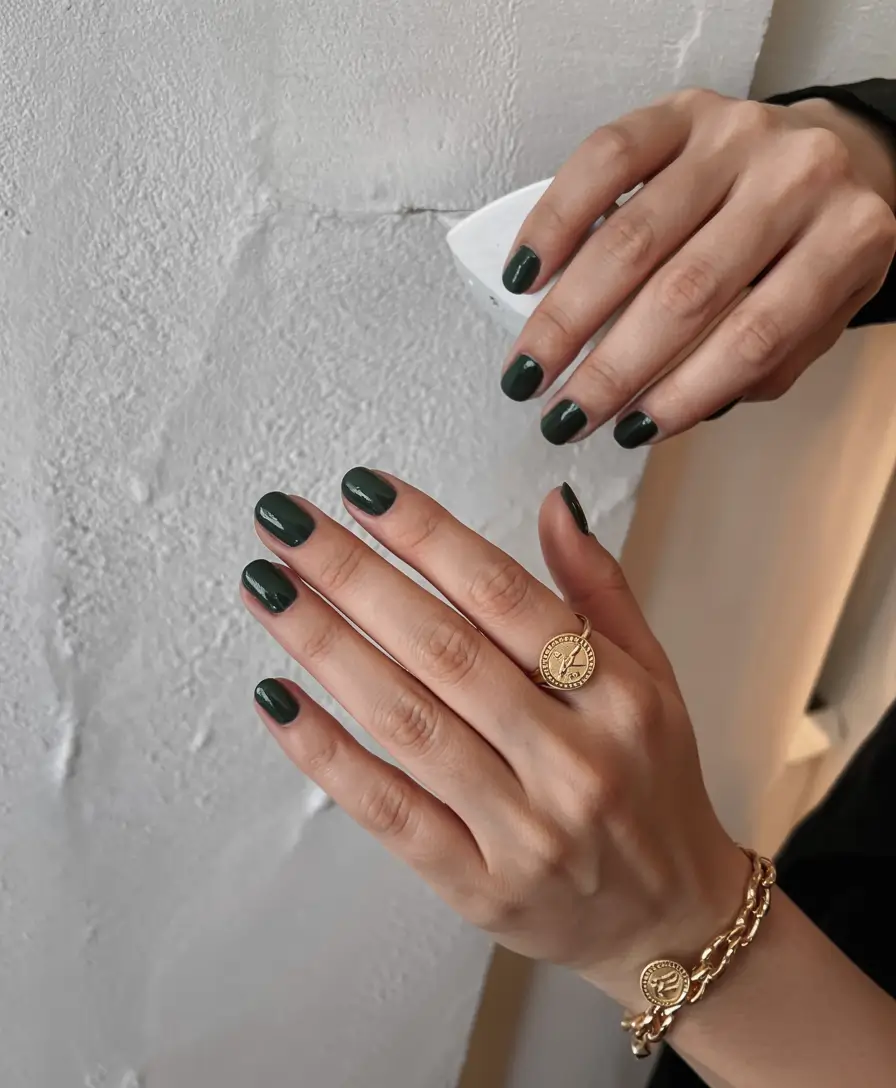 olive green fall nails 2025 Moody Olive Depth