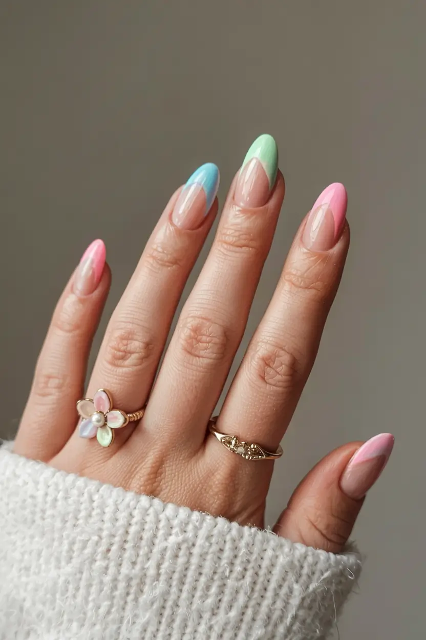 pastel fall nails ideas 2025 Modern Pastel Diagonals