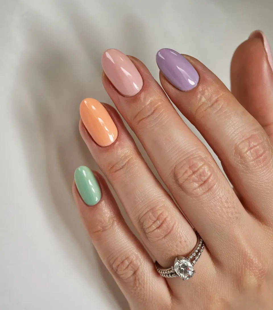 pastel fall nails ideas 2025 Pastel Cocktail Shades