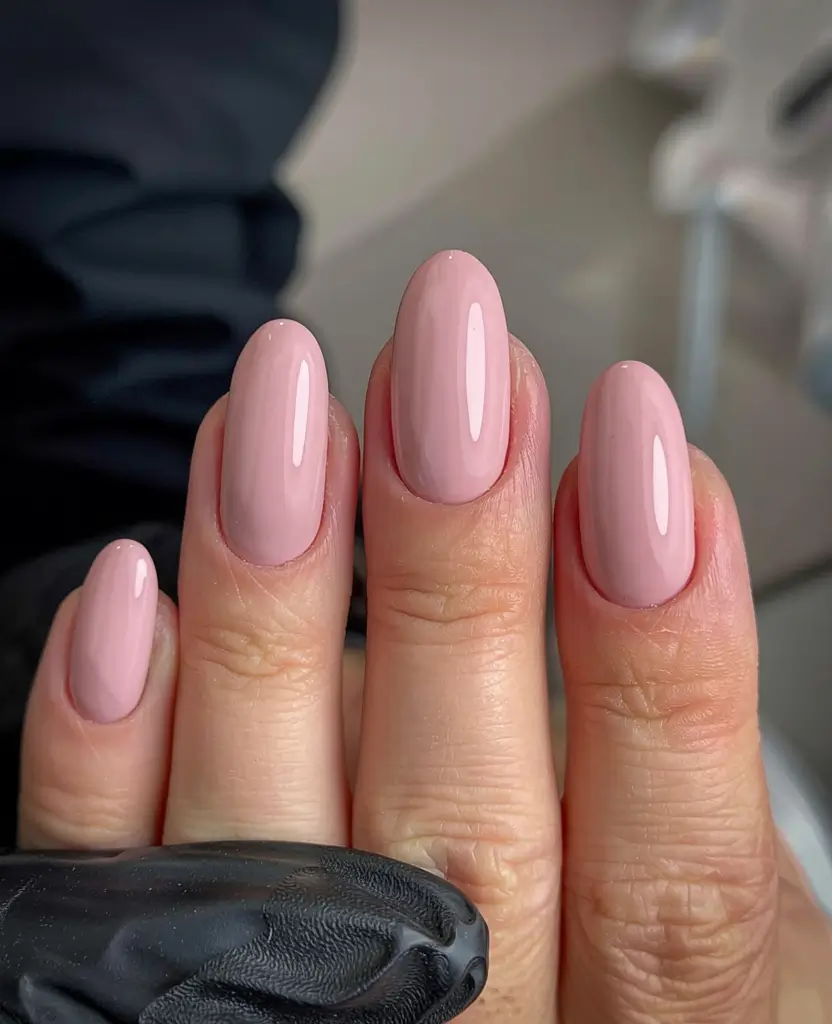 pink fall nails 2025 Soft Rose Elegance