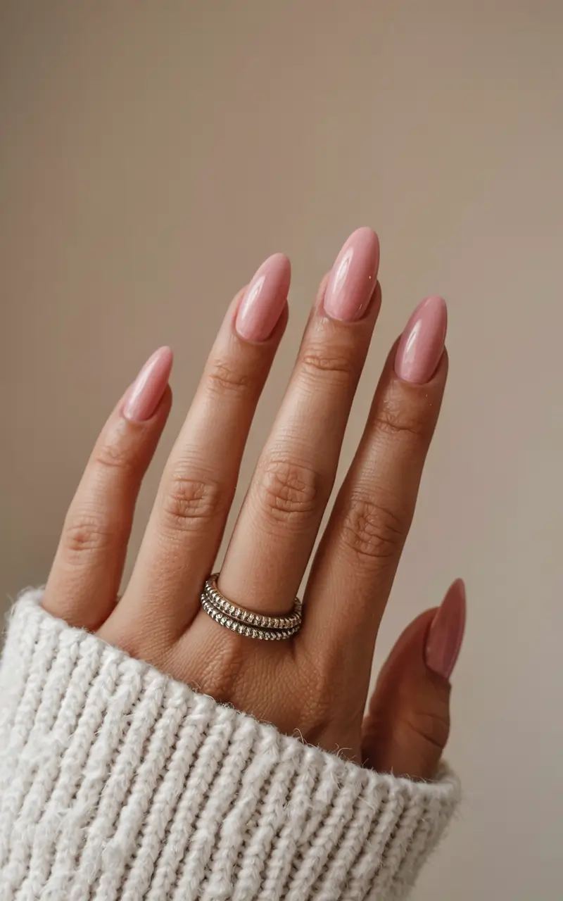 pink fall nails 2025 Warm Beige Pink