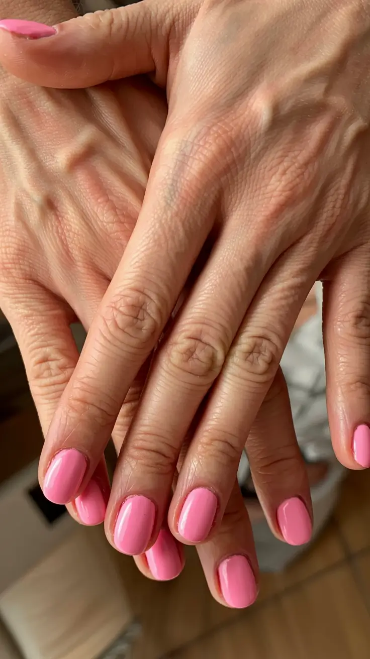 pink fall nails 2025 Everyday Short Pink