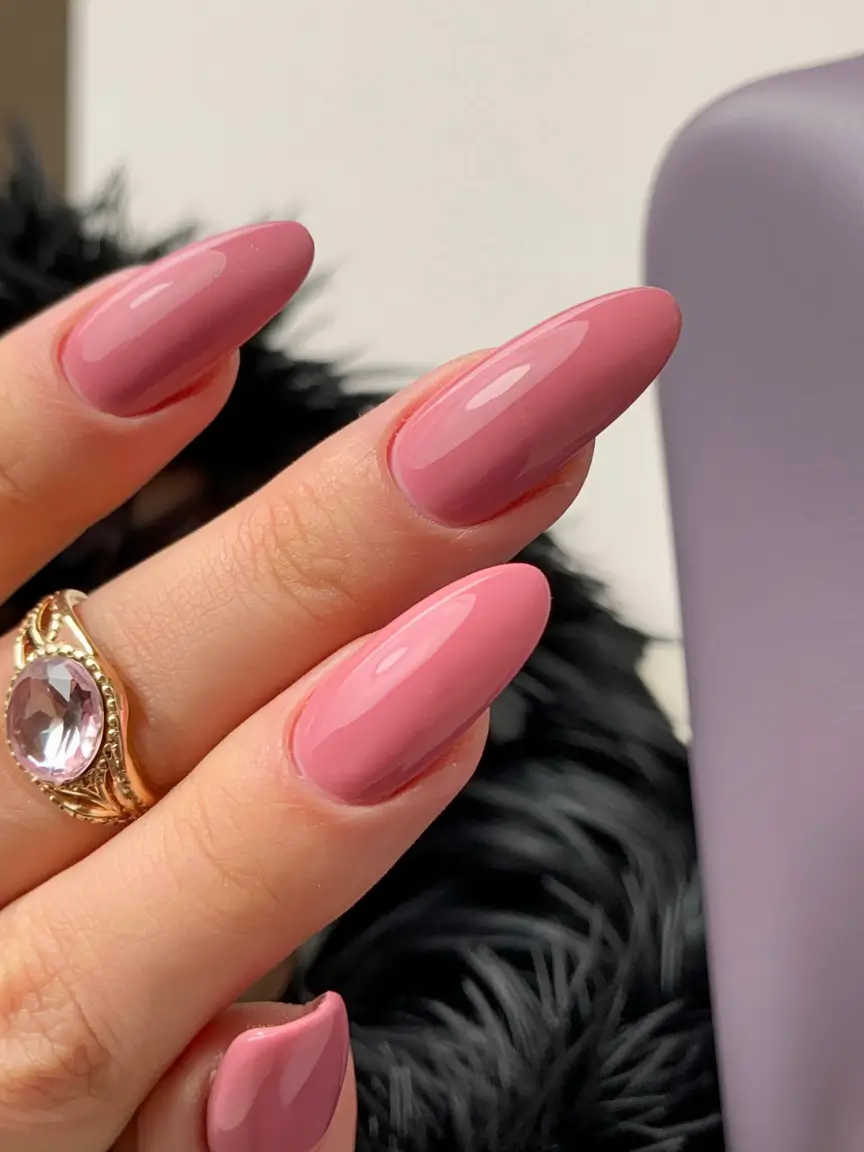 pink fall nails 2025 Dusty Rose Sophistication