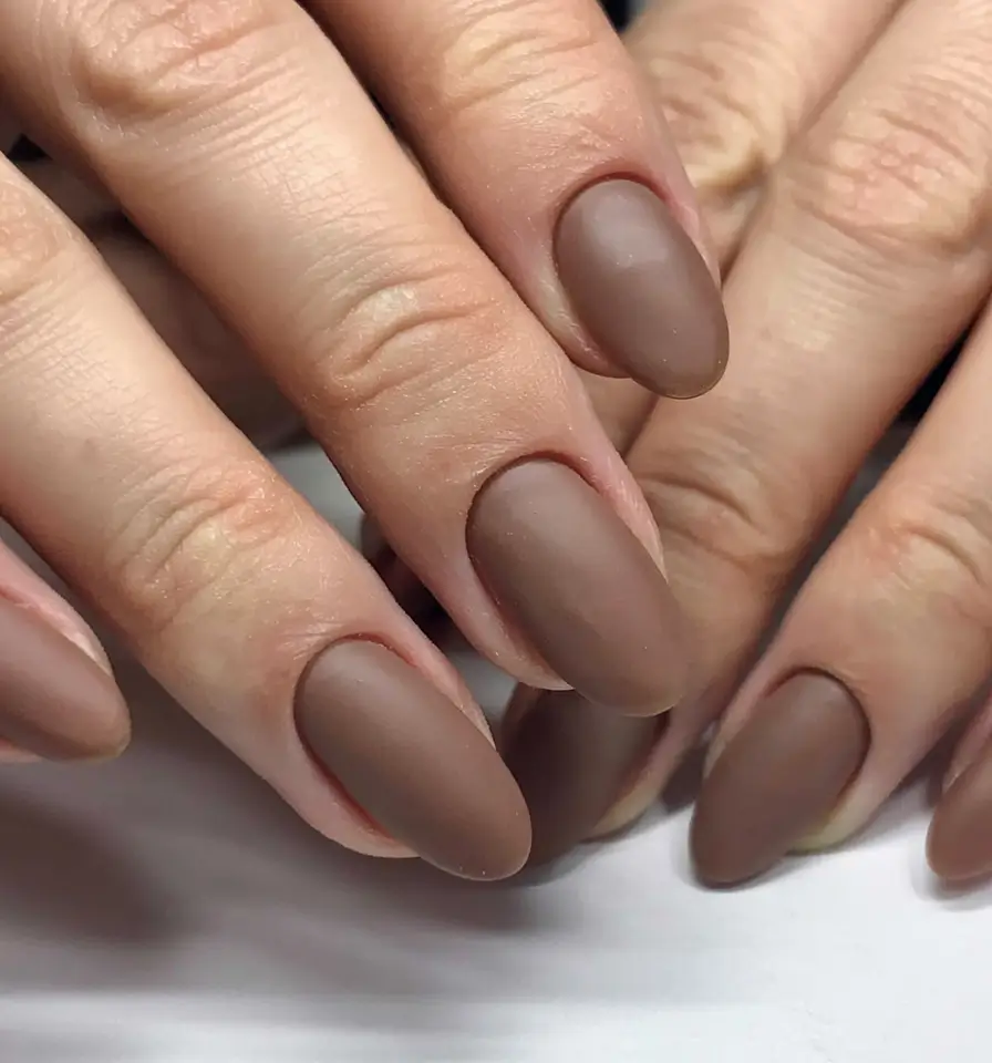 popular fall nail colors 2025 Matte Taupe Whisper