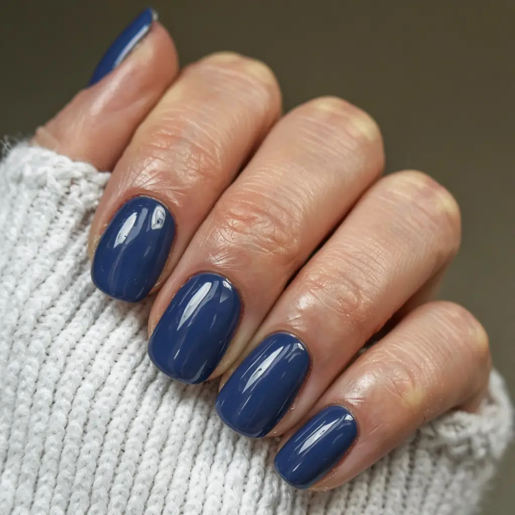 popular fall nail colors 2025 Sapphire Cashmere
