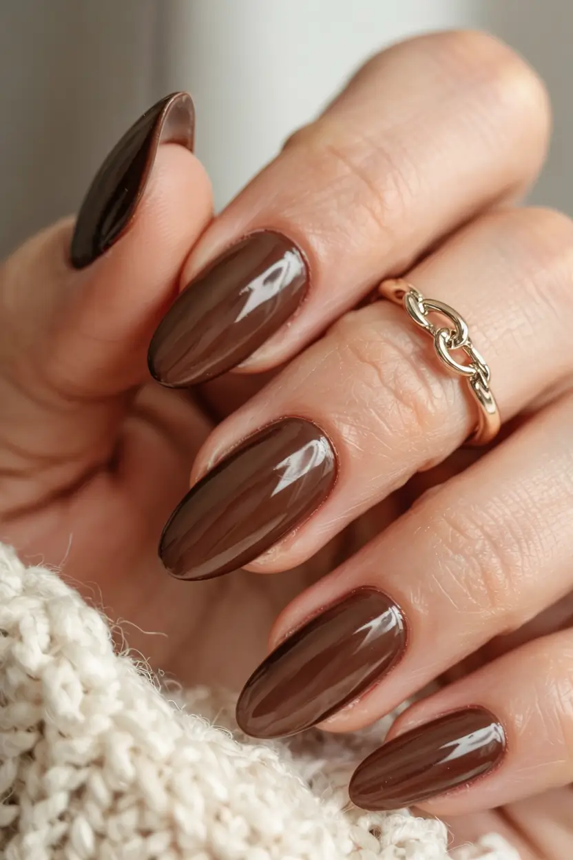 popular fall nail colors 2025 Mocha Neutral Comfort