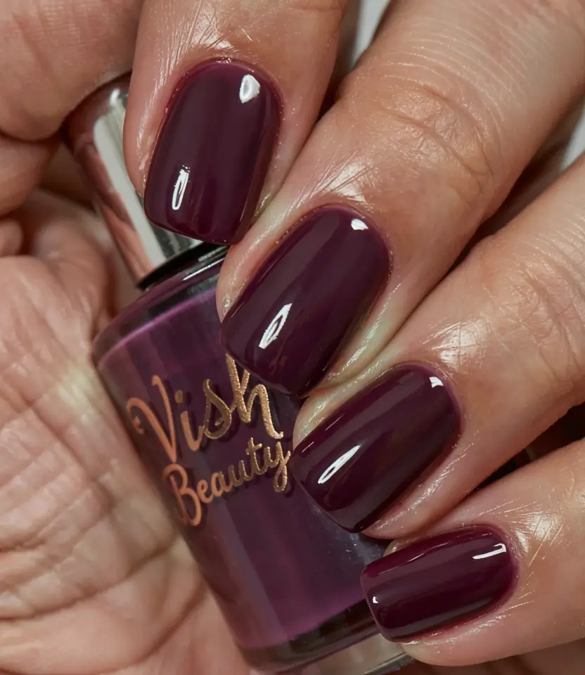 popular fall nail colors 2025 Plum Wine Seduction