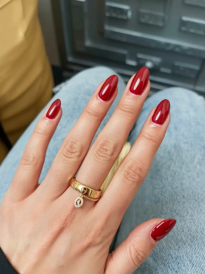 red fall nails 2025 Modern Classic Red