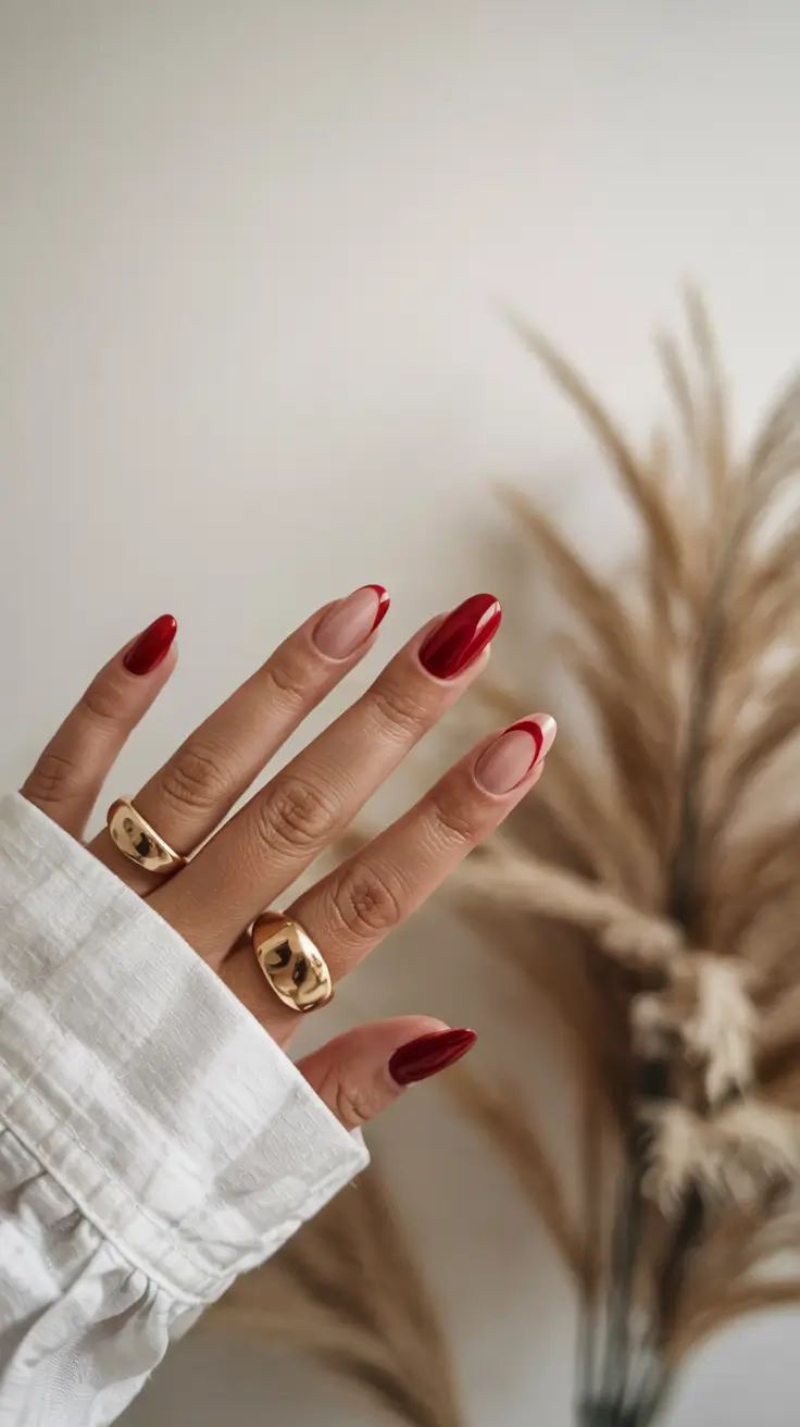 red fall nails 2025 Modern Red Duo
