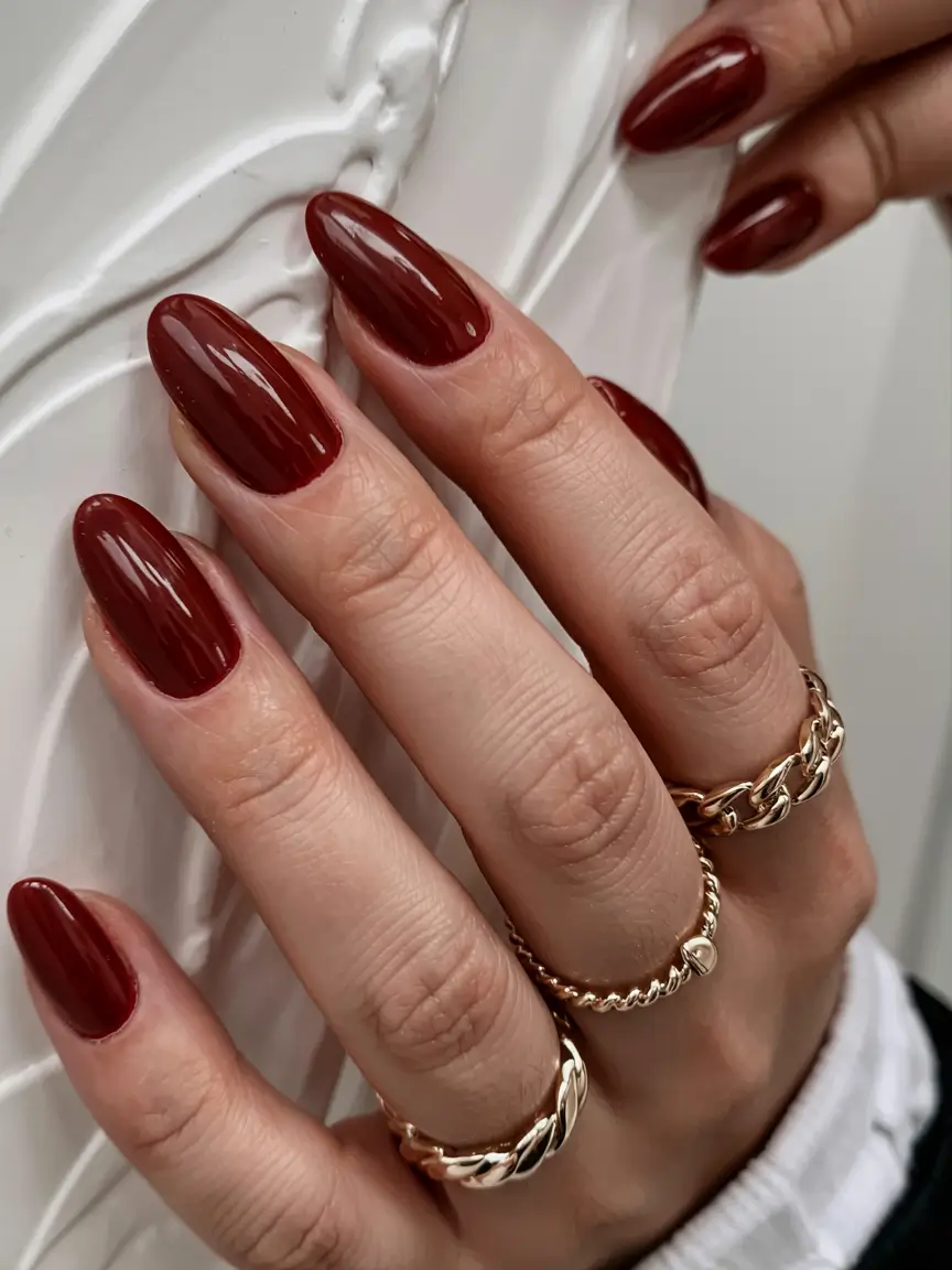red fall nails 2025 Crisp Red Simplicity