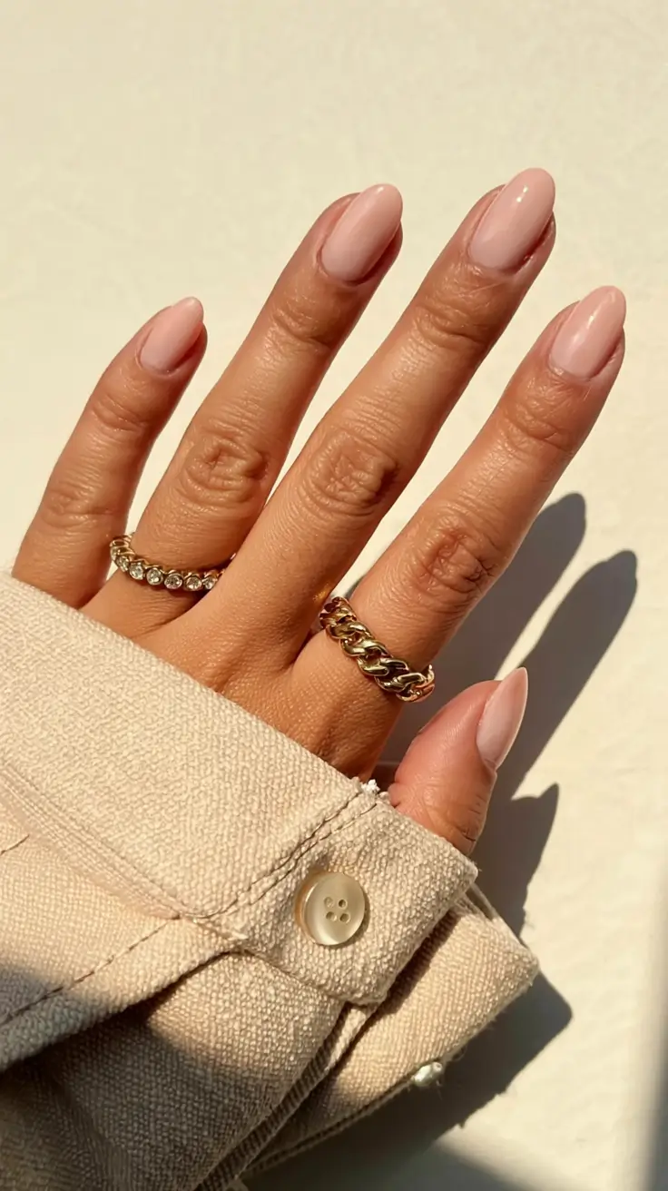 round fall nails 2025 Blush Nude Perfection