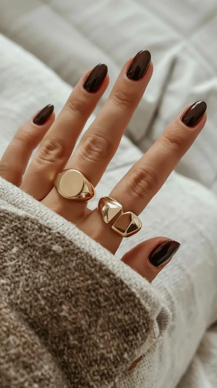 round fall nails 2025 Espresso Noir