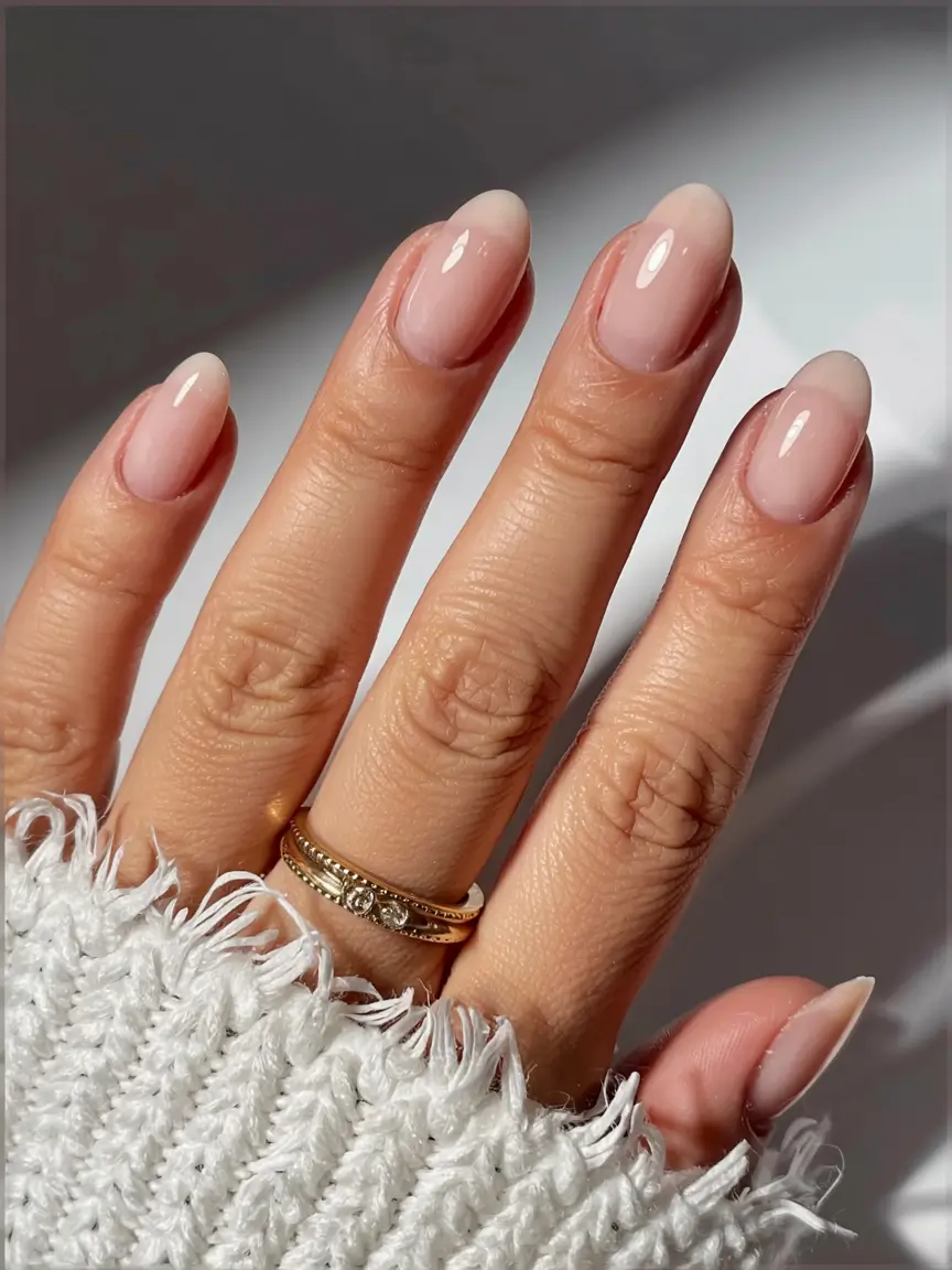 round fall nails 2025 Soft Pink Ombré