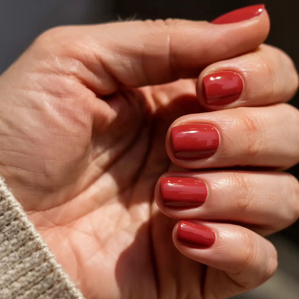 round fall nails 2025 Terracotta Glow