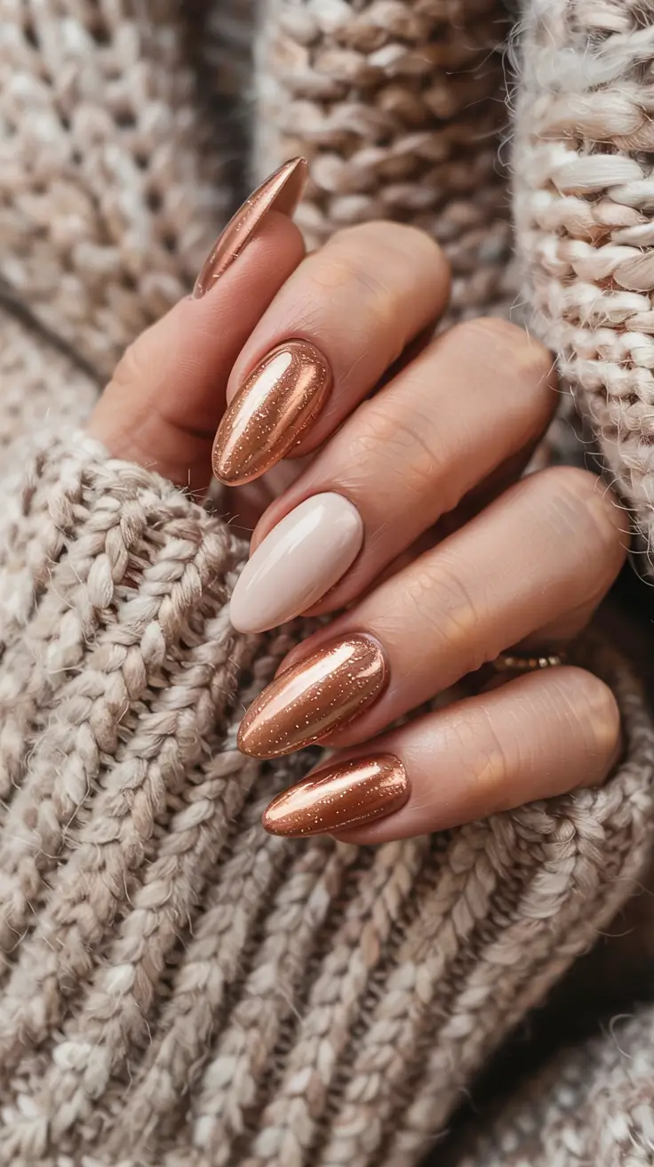 round fall nails 2025 Copper Glow Luxe