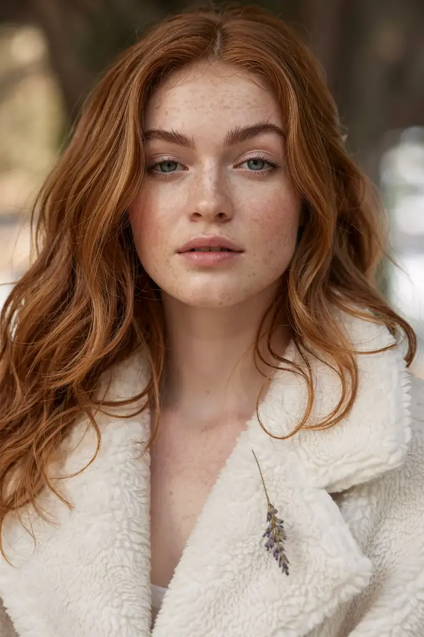 september hair color ideas fall trends for 2025+Burnished Copper Waves for Cozy Days