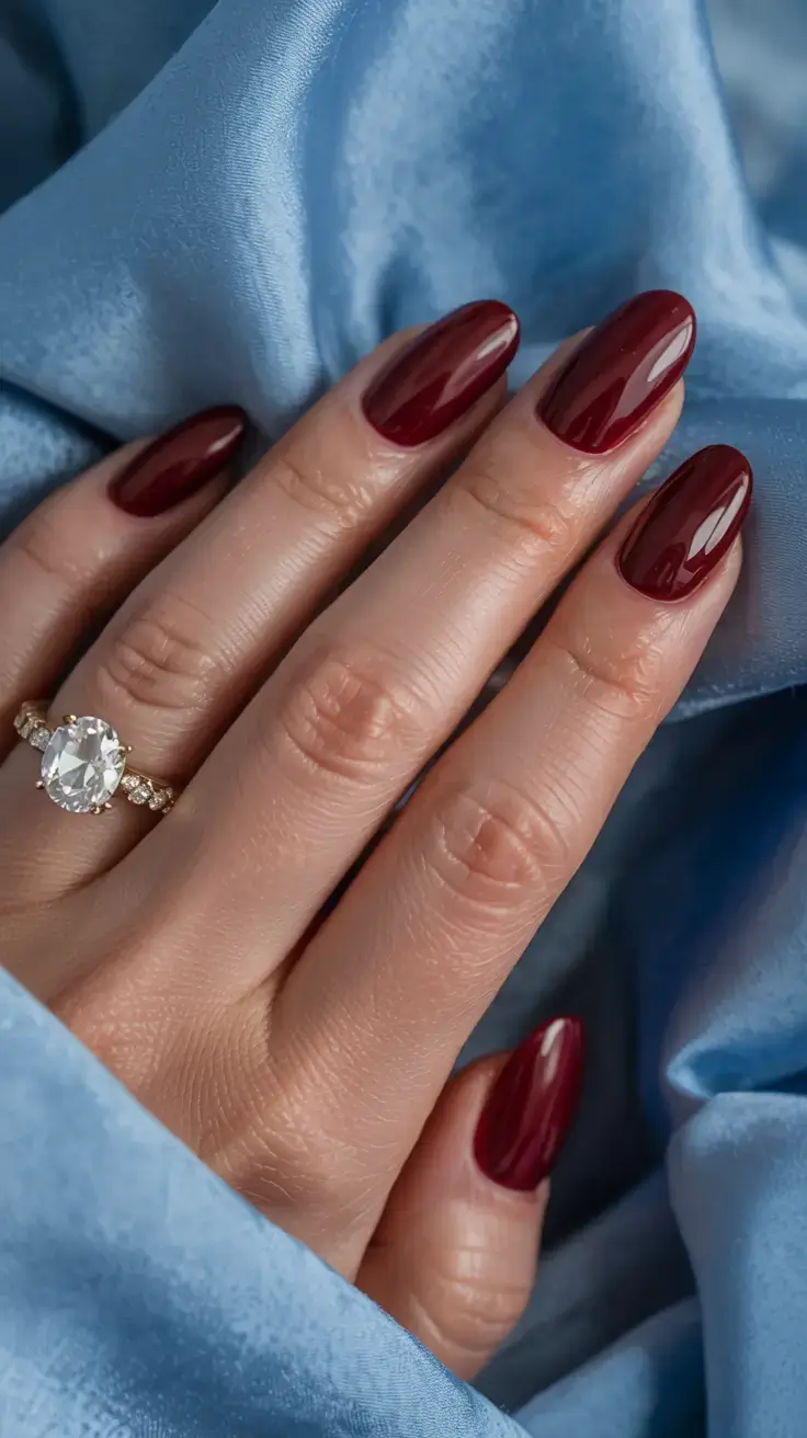 september nails color ideas 2025 Classic Garnet for Crisp Nights