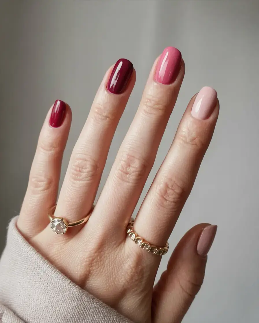 september nails color ideas 2025 Blended Berry Gradient