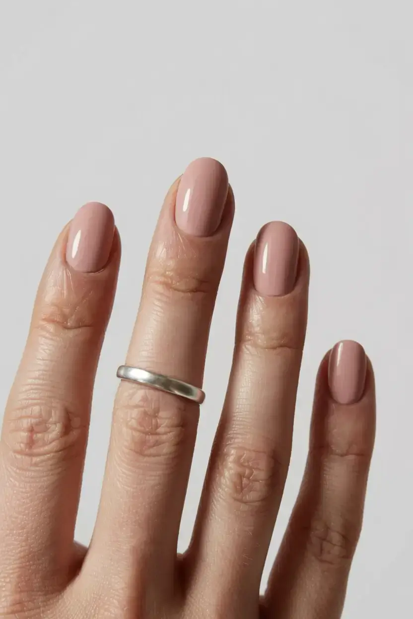 september nails color ideas 2025 Dusty Petal Pink for the Thoughtful Minimalist