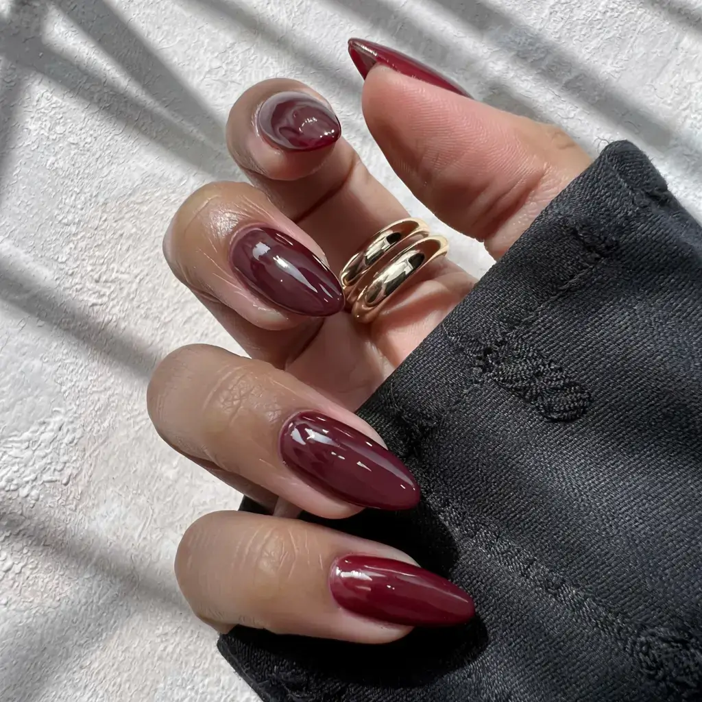 september nails color ideas 2025 Black Cherry for a Moody Mood
