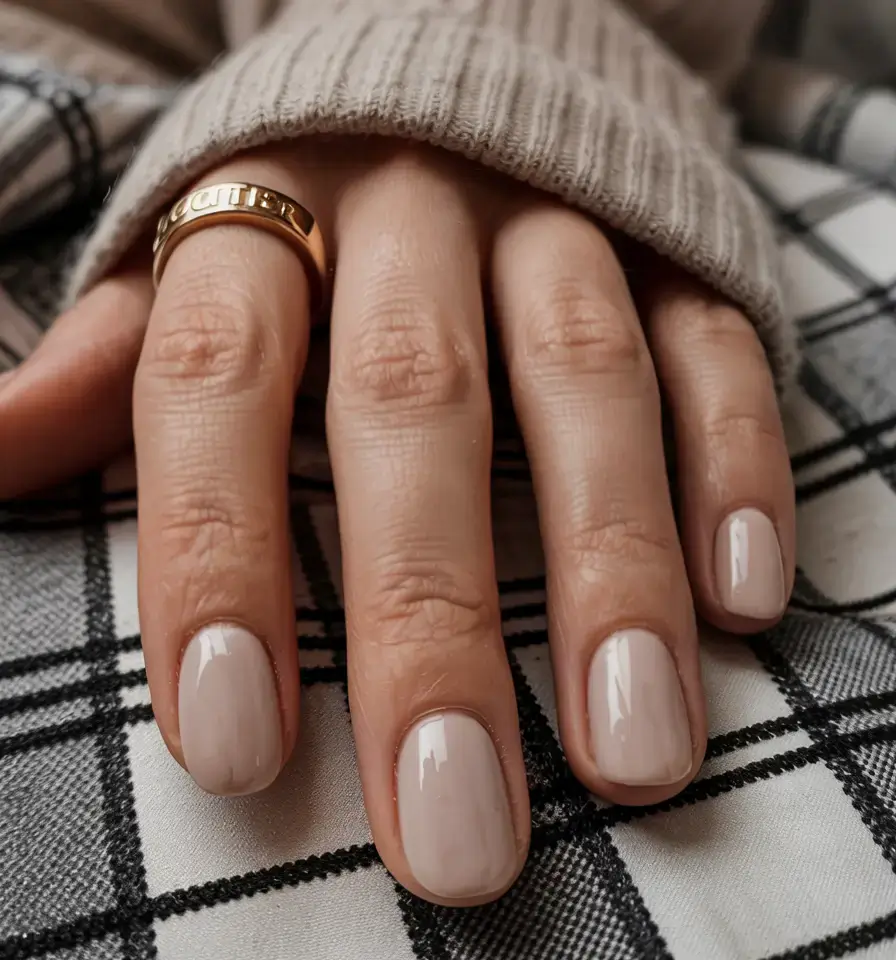 september nails color ideas 2025 Latte Beige for Clean-Girl Classics