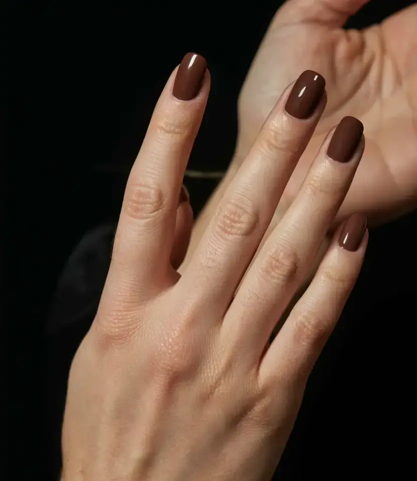 september nails color ideas 2025 Earthy Espresso for Quiet Confidence