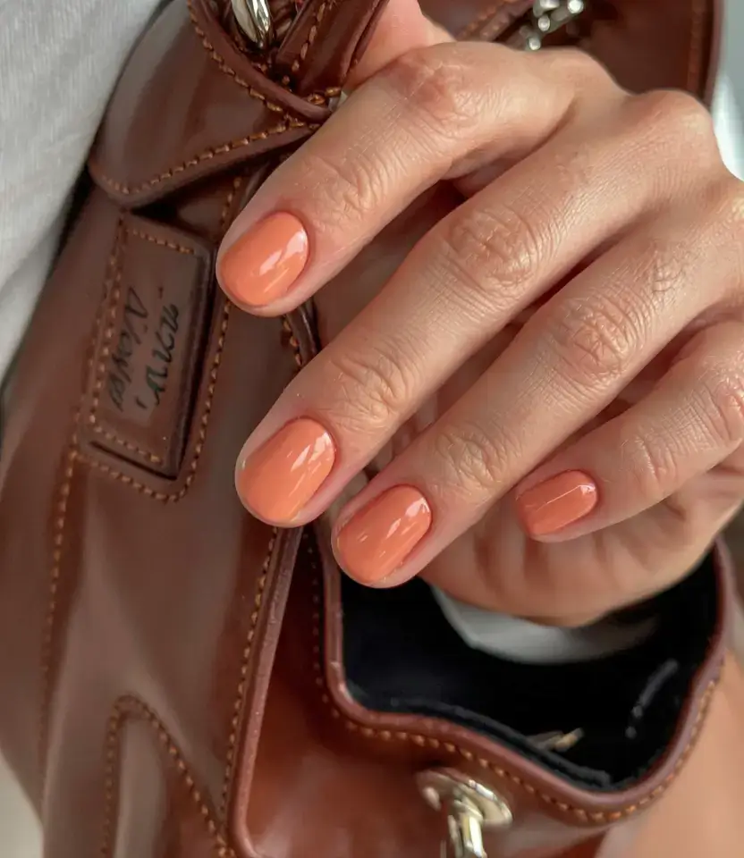 september nails color ideas 2025 Juicy Tangerine Pop
