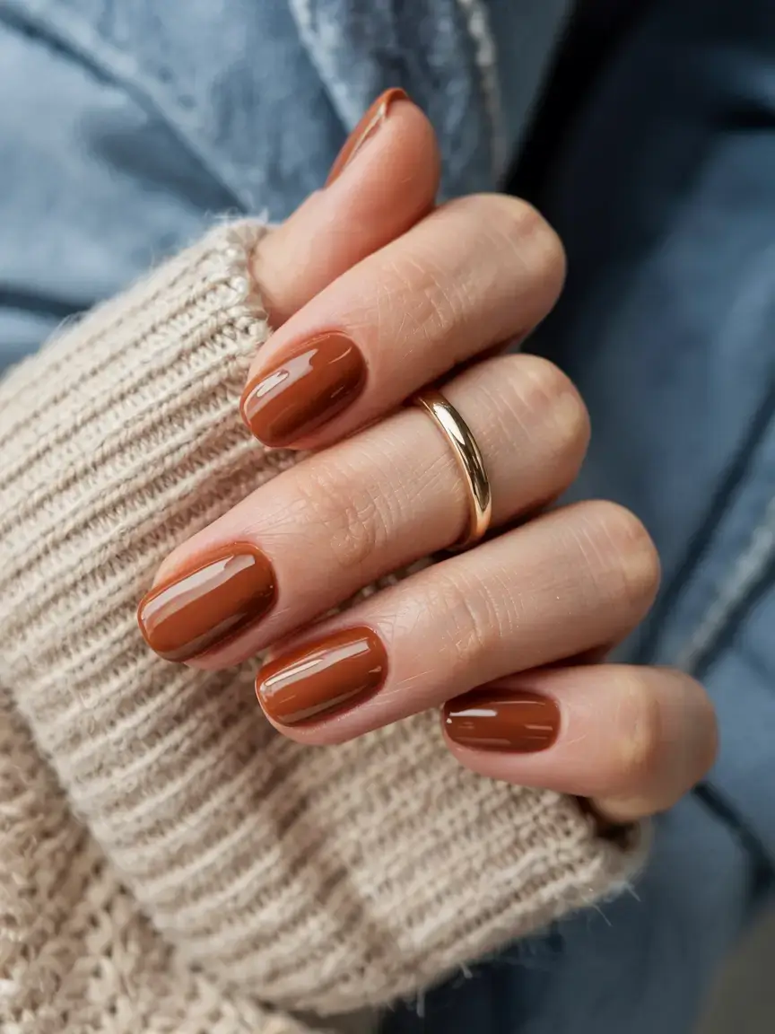 september nails color ideas 2025 Caramel Latte Cream