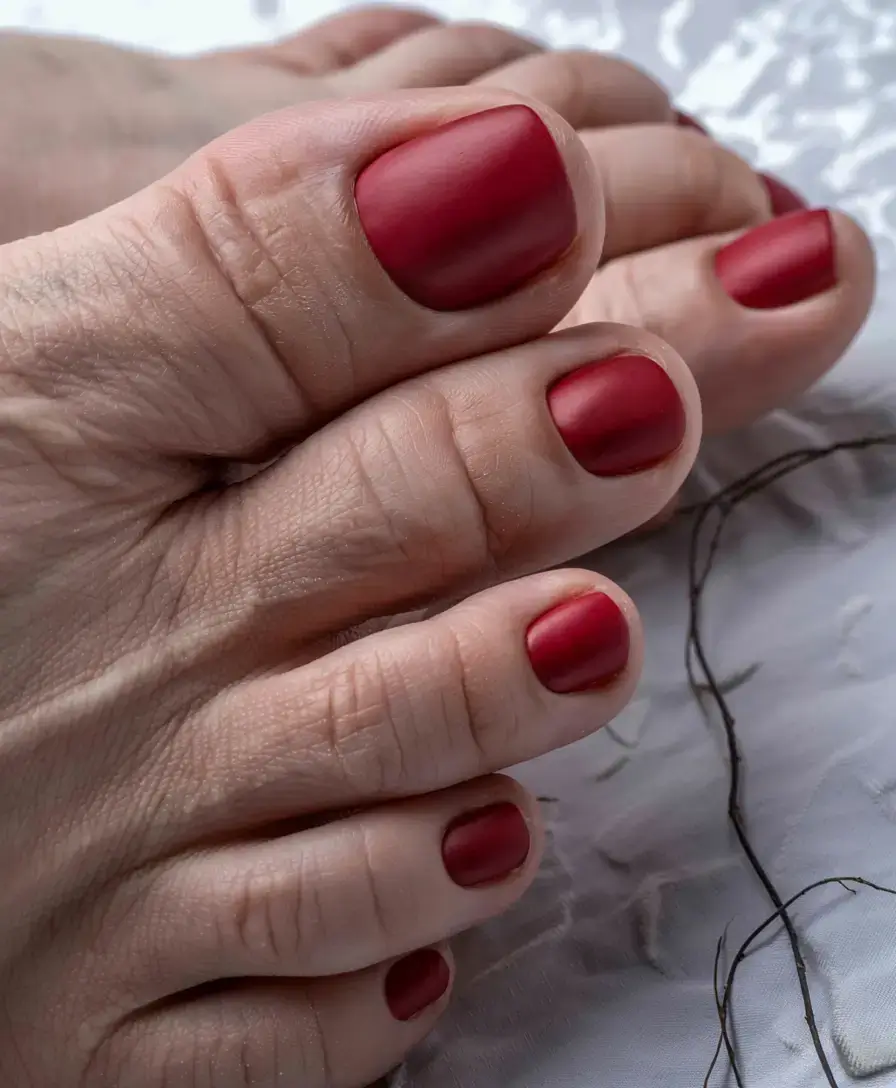 september toe nails ideas 2025 Matte Cabernet for Moody Days