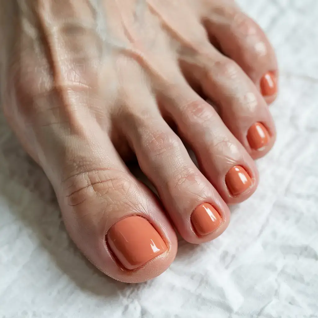 september toe nails ideas 2025 Burnt Caramel Cream