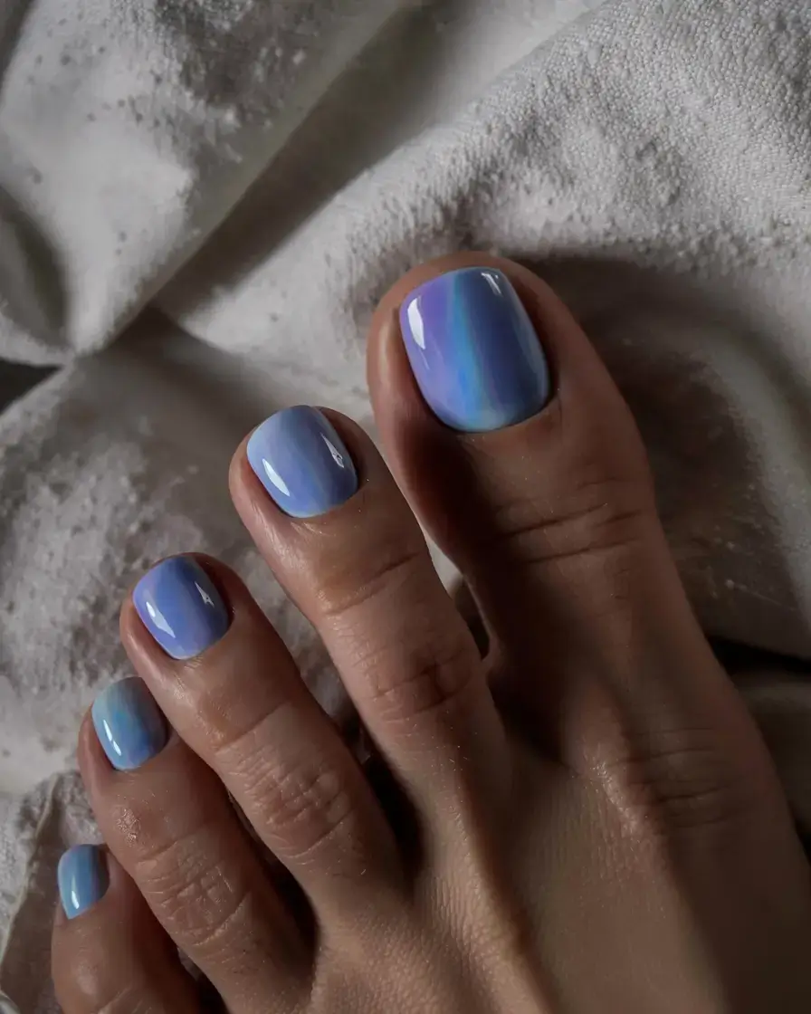 september toe nails ideas 2025 Cloudy Periwinkle Dip