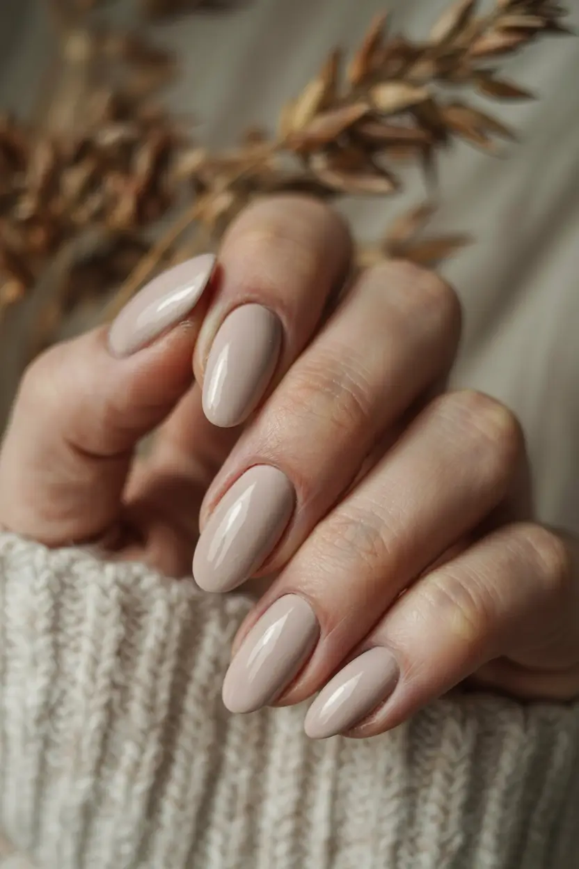 subtle fall nails 2025 Oatmilk Almond