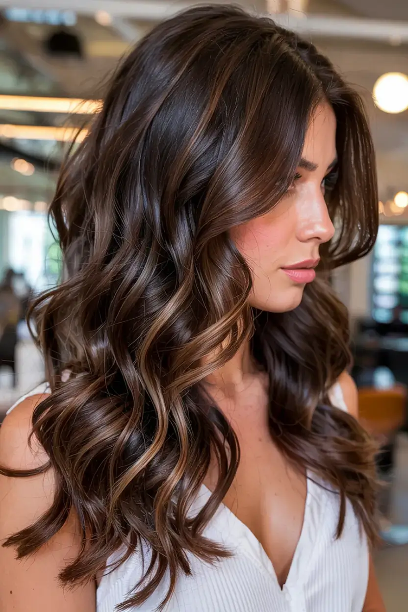 best fall 2025 hairstyles and color pairings Espresso Brunette with Seamless Layers