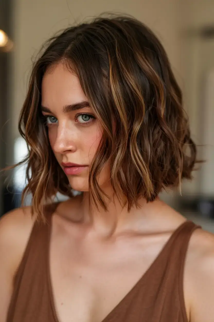 best fall 2025 hairstyles and color pairings Textured Bob with Sunlit Highlights
