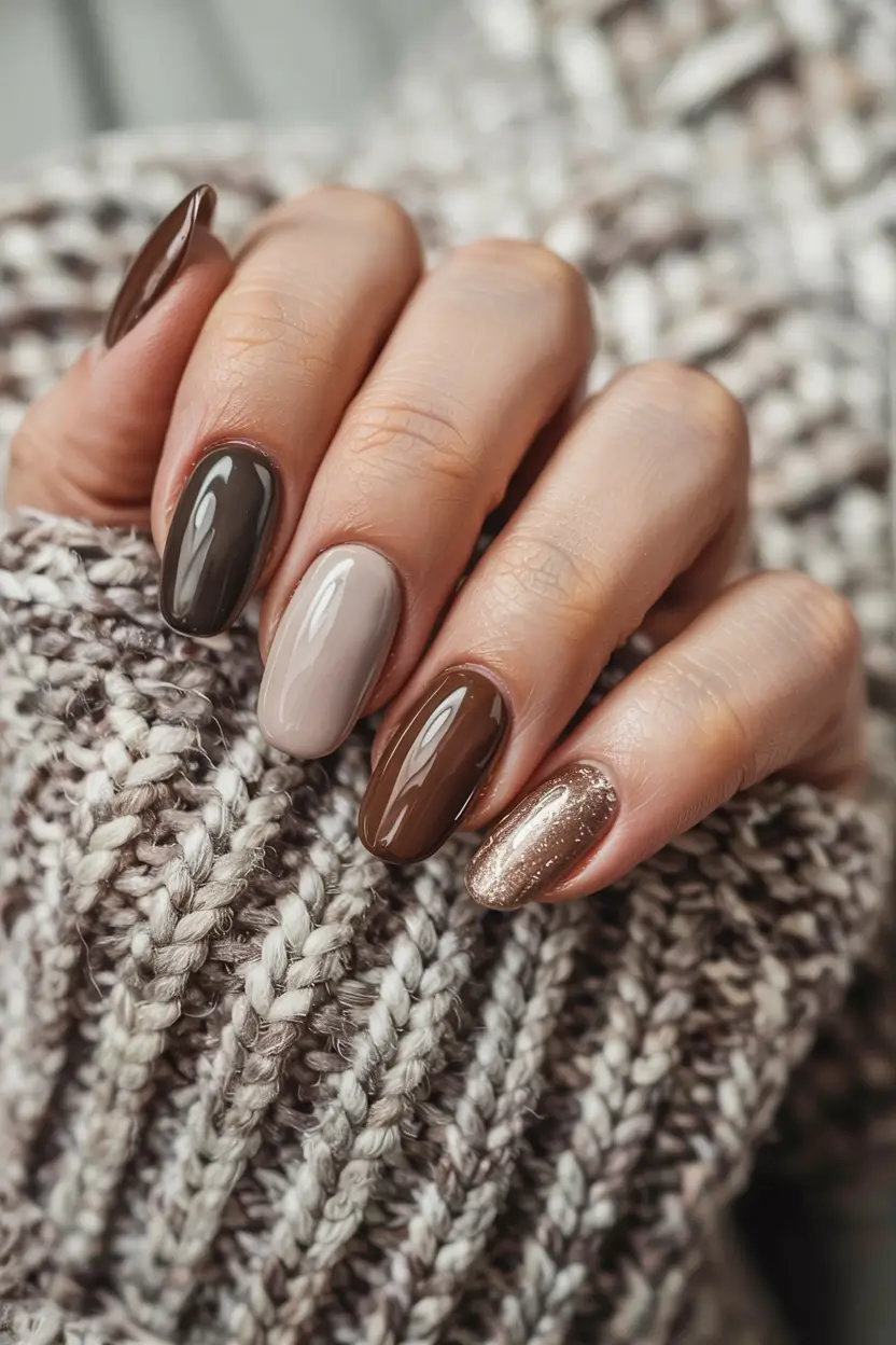 Best Fall & Winter Nail Colors Ideas 2025–2026 Cozy Mocha Mix
