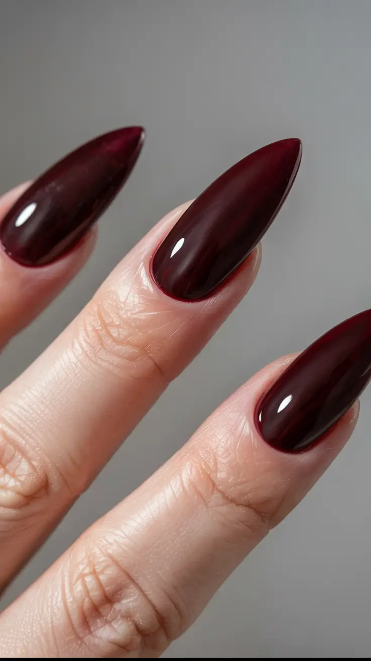 Best Fall & Winter Nail Colors Ideas 2025–2026 Dark Cherry Drama